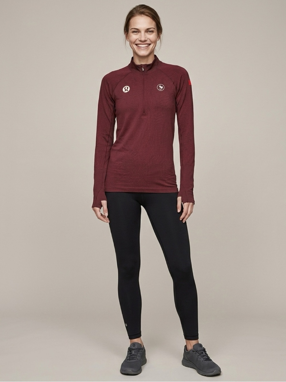 Canadian Paralympic lululemon Swiftly Tech  team Canada long sleeve 1/2 zip
